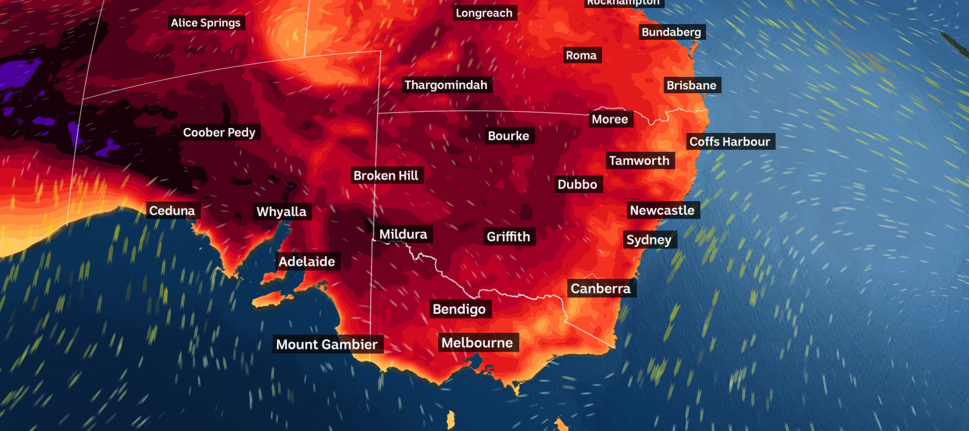 Australia Heatwave Map